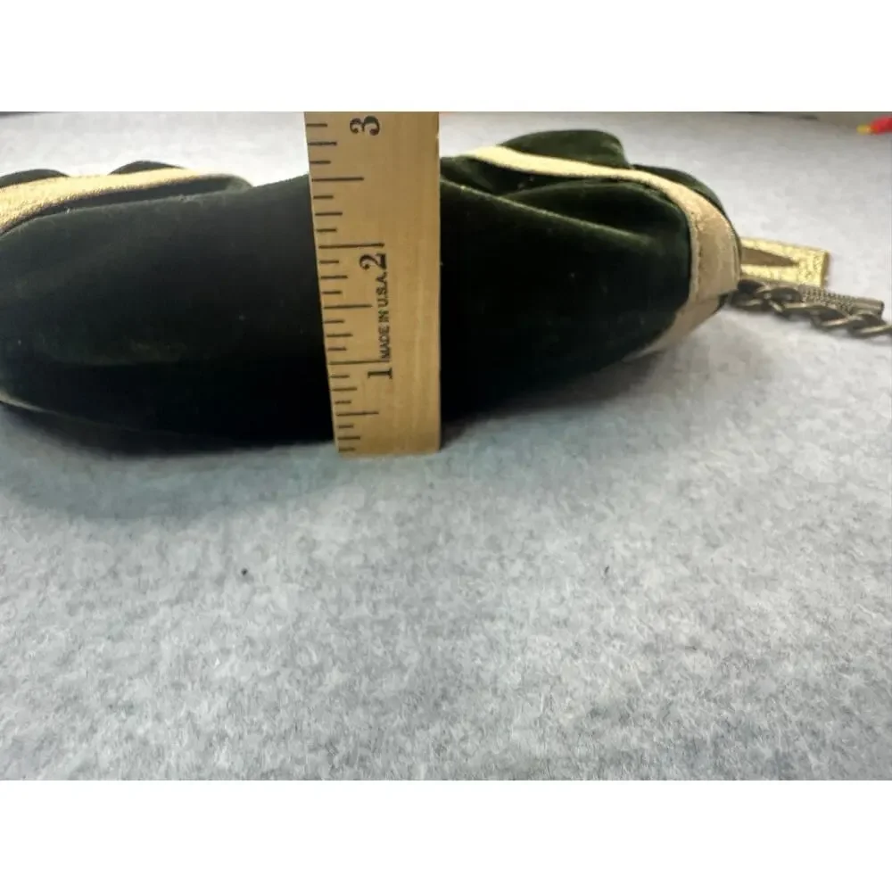 Steve Madden Green Velvet Medusa Hobo Bag Heavy Bronze Chain